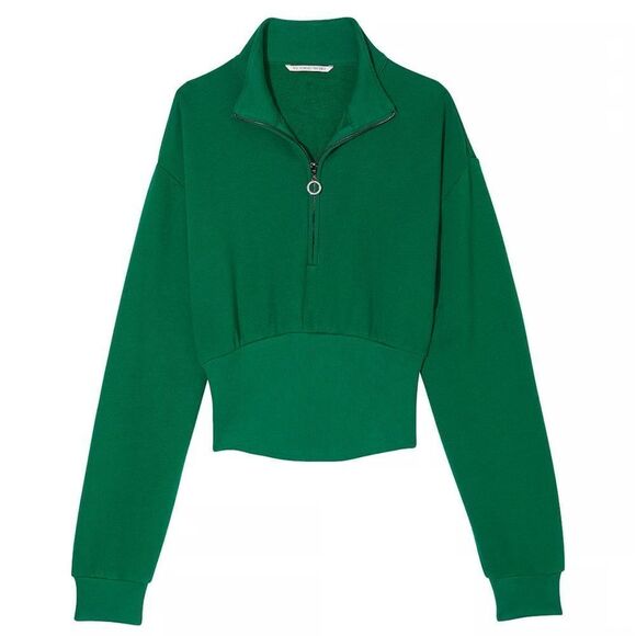 Victoria Secret‎ Cotton Fleece Corset 1/2 zip Mock Neck Green XXL NWT IN PKG - Picture 4 of 7